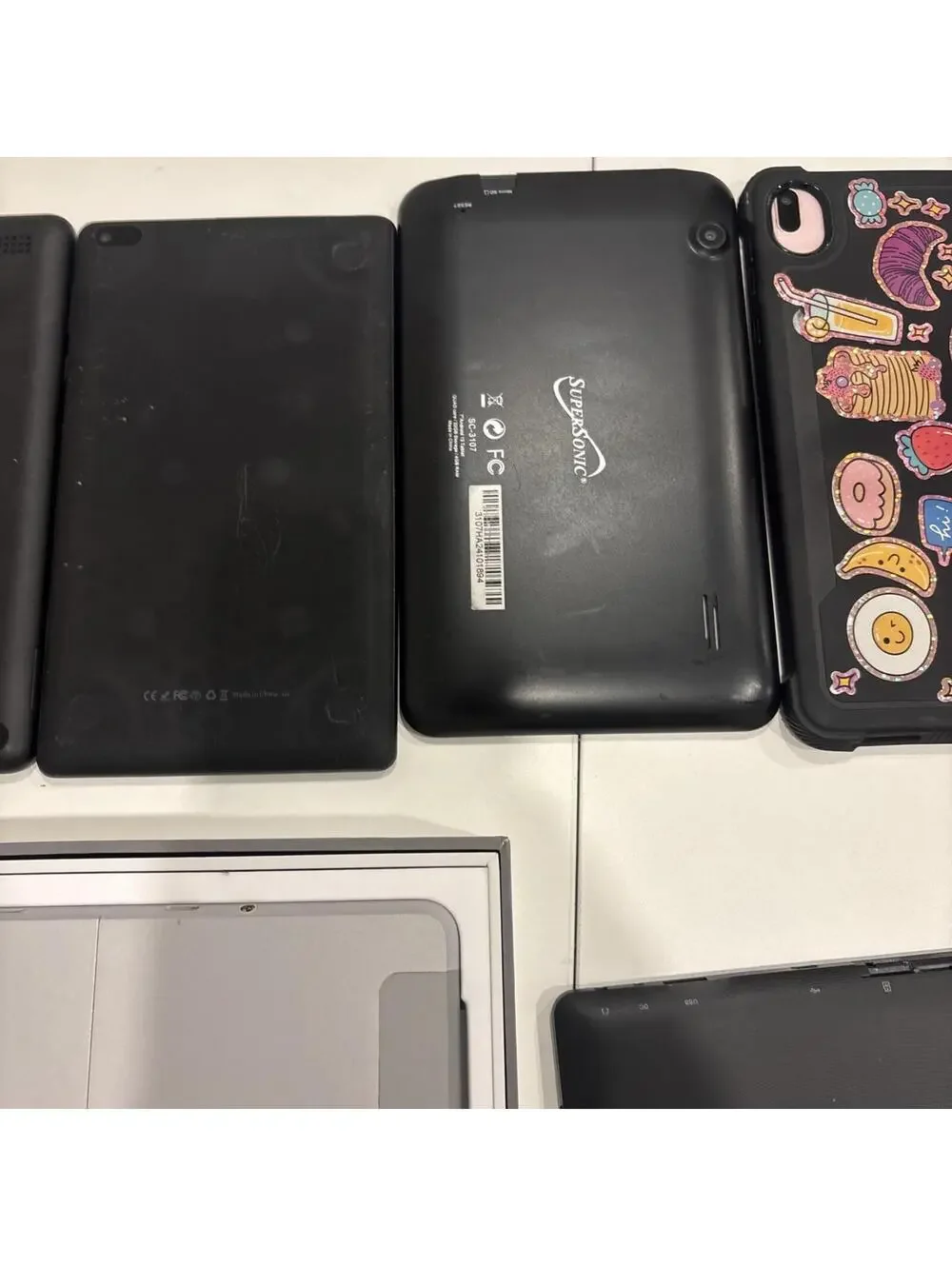 Lot Of 5 Android Tablets, 1 Surface Go, Bluetooth Keyboard & Cases For Part